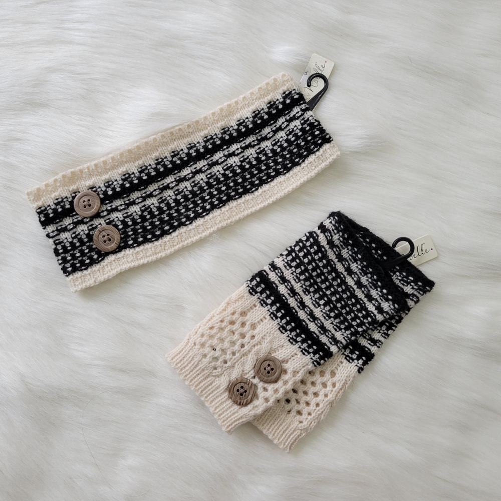 Simply Noelle Fingerless Gloves Headband Set- Christmas